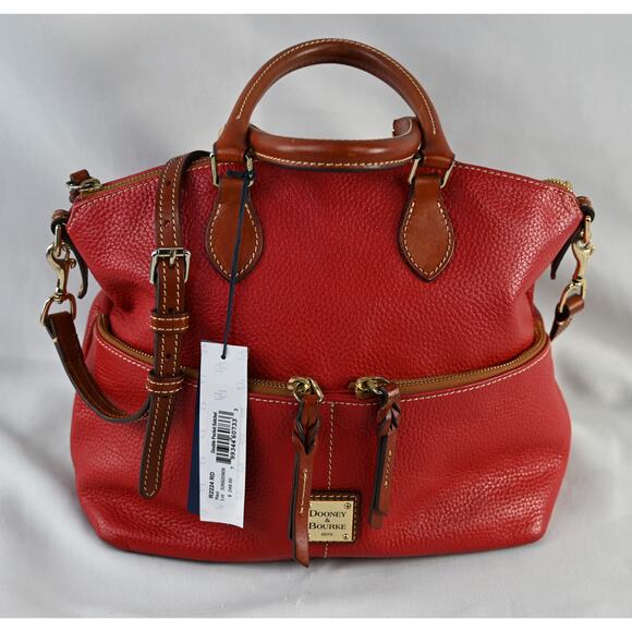 Dooney & Bourke Dillen Double Pocket Satchel R2224 Red - Picture 1 of 16